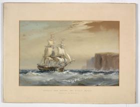 Emigrant ship arriving off Sydney Heads, 1883 / watercolour by Oswald Brierly