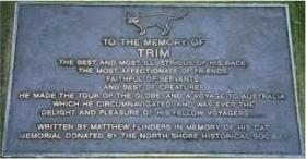 Memorial plaque to Trim found at the State Library of New South Wales
