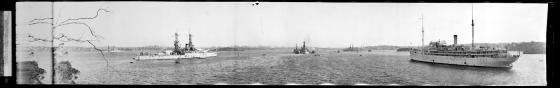 United States Naval Fleet, Sydney Harbour, Rex Hazlewood, 1925