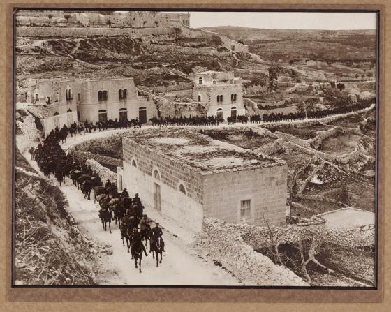 The 1st Brigade Australin Light Horse passing through Bethlehem on their way to Jericho