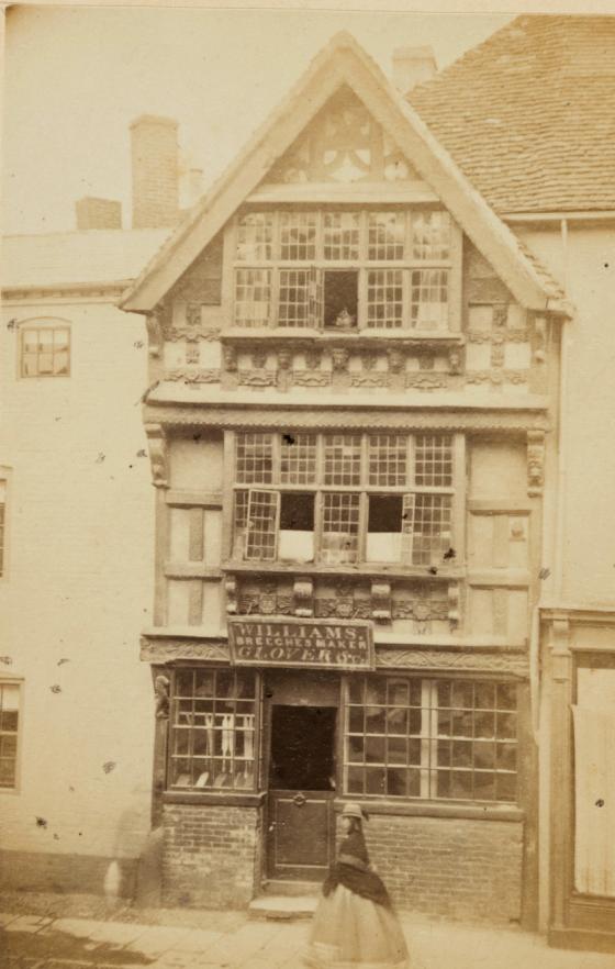 House,(illustrative of the kind found in Shakespeare's time, Stratford On Avon, Ernest Edwards, 1863, from albumen print