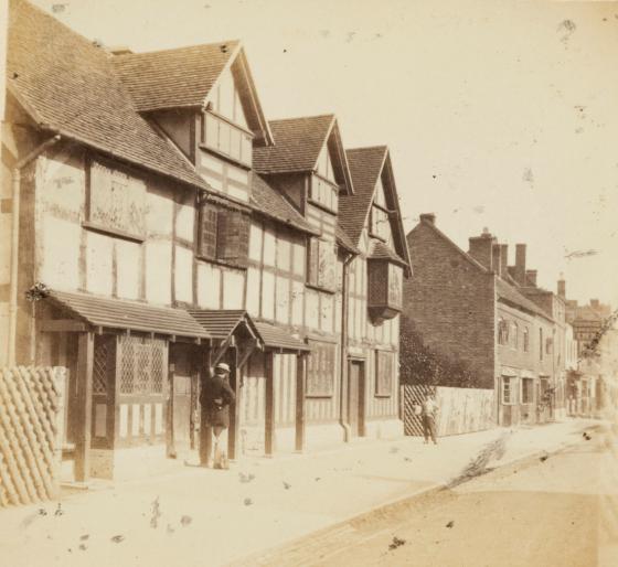 Shakespeare’s birthplace, Henley Street, Stratford On Avon, Ernest Edwards, 1863, from albumen print