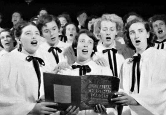 David Jones Choir singing in the store, Christmas 1952-1954
