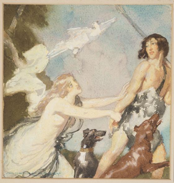 Original artwork for the cover of 'Songs of Love and Life', 1917