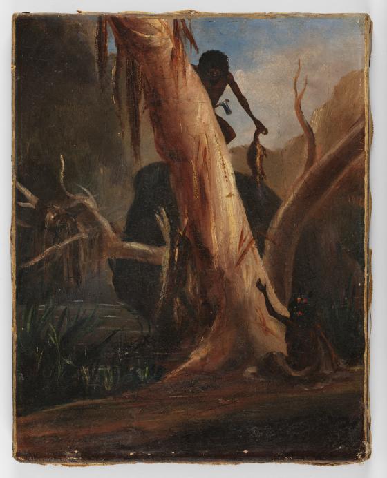  [Aborigines hunting], April 1858 / T. Balcombe