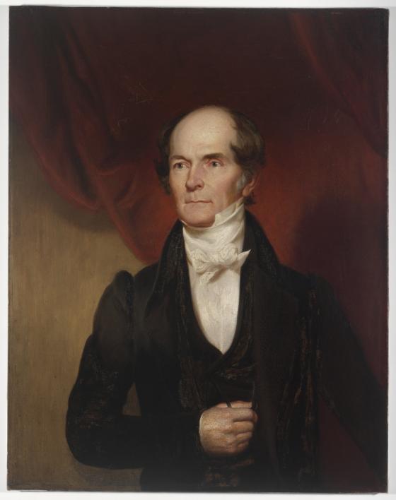 An oil painting of Sir Francis Forbes looking over his left shoulder