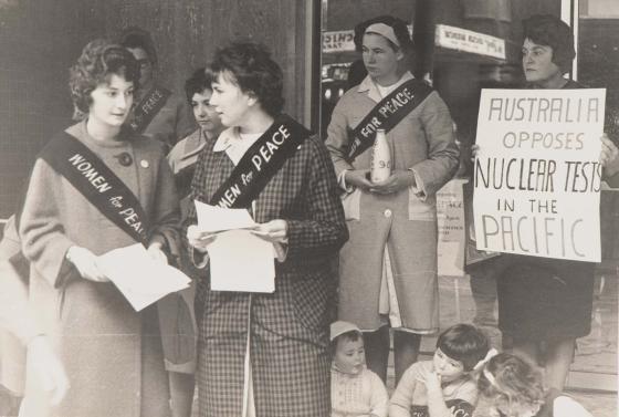 Women for Peace protest outside French Consulate in Sydney, 7 June 1963