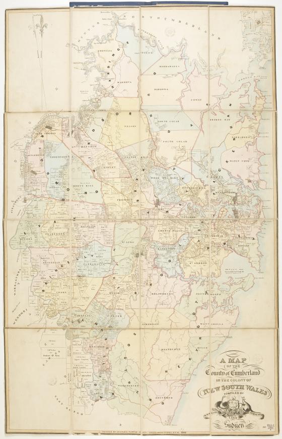 Map of the County of Cumberland in the Colony of New South Wales / Compiled by W.H. Wells, Land Surveyor, Sydney, 1840