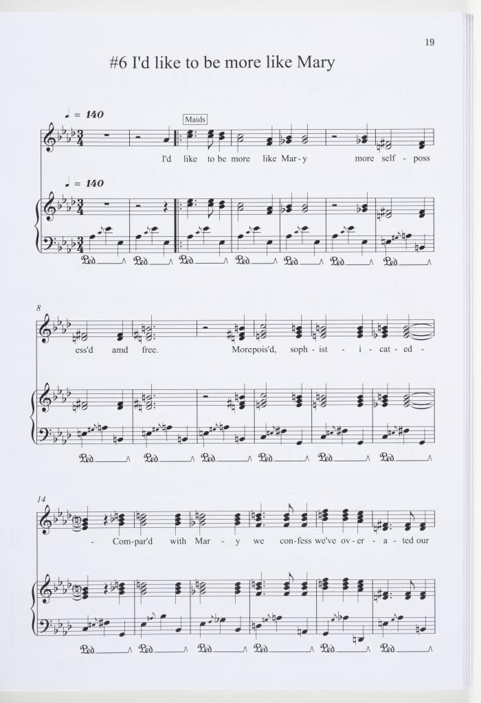 Sheet music for 'I'd like to be more like Mary'
