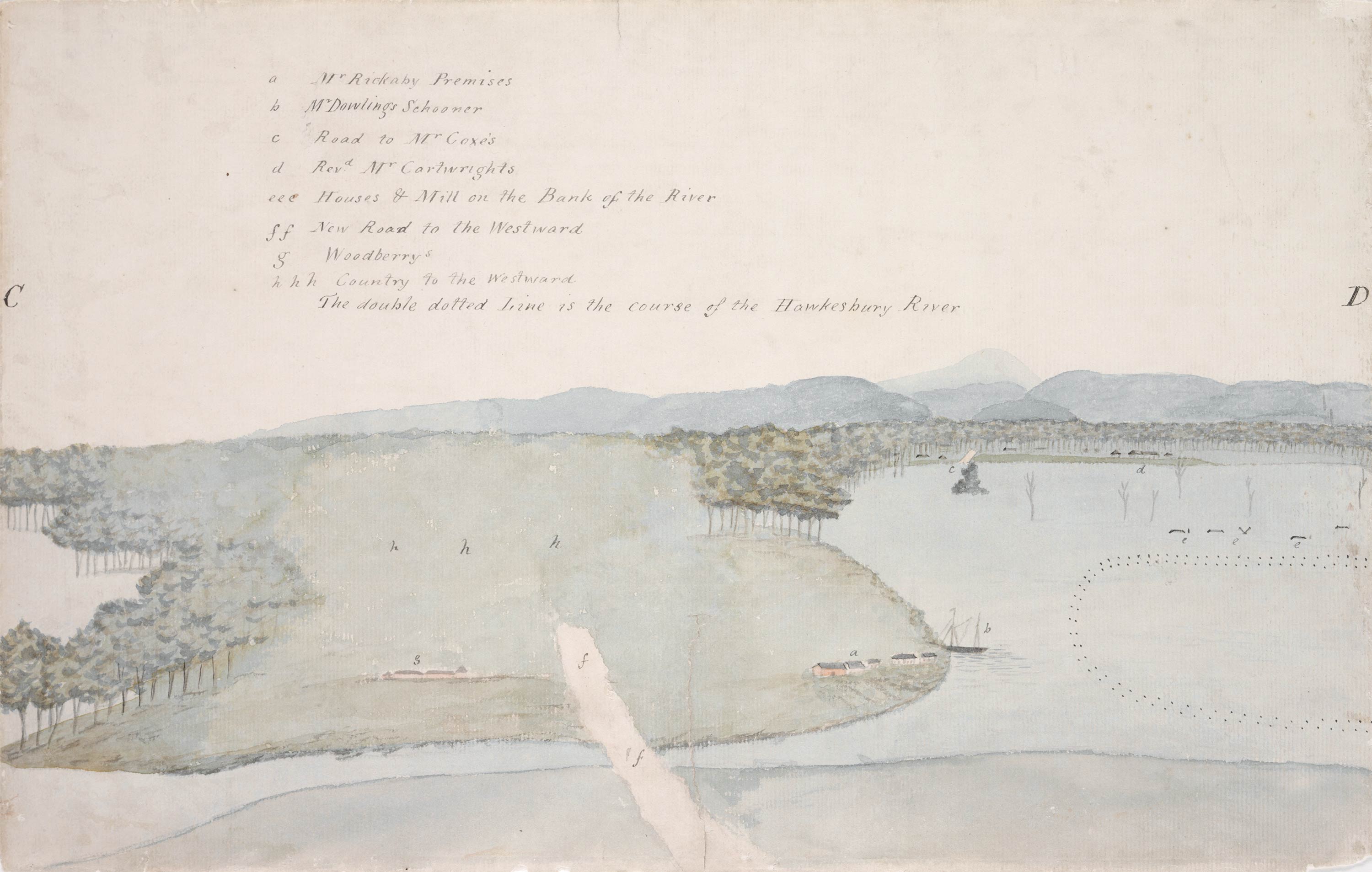 Sketch of the inundation in the neighborhood [sic] of Windsor taken on Sunday the 2nd of June 1816, Page 3