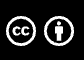 Logo for the Creative Commons Attribution license. First circle contains the text CC, second circle contains a human figure.