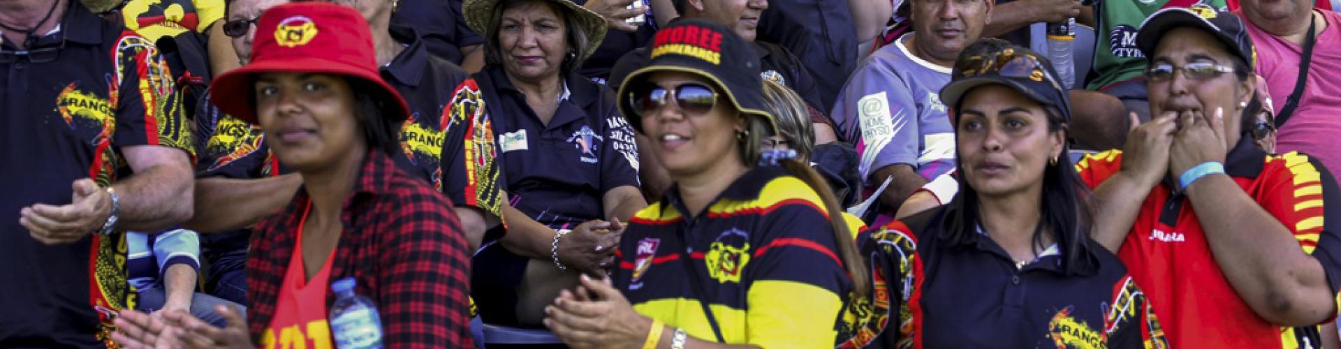 Koori Knockout supporters from Moree, Dubbo, NSW, 1 October 2015 by Barbara